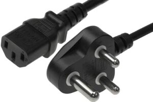 Single Headed Dedicated Power Cable, 1.5 Meter Length for Electronics, TV, Computer, Printer, Monitor, Laptop and More