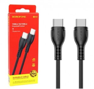 BOROFONE CABLE BX51 TRIUMPH - TYPE C TO TYPE C - 60W 1 METRE BLACK