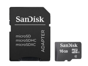 SanDisk Class4 MicroSDHC Flash Memory Card with Adapter 16GB