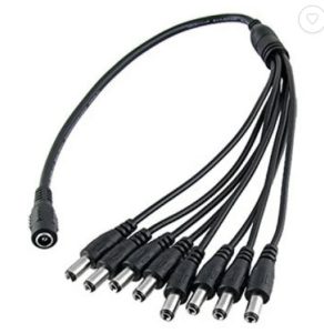 1 to 8 Way CCTV DC Splitter,1 In 8 Out 2.5mm Power Plug 1 to 8 Way Power Lead/DC cord (8 Way Power Splitter DC Cable for Cameras)