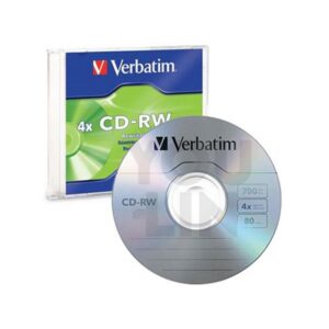 Verbatim 95117 700 MB 2x-4x 80 Minute Silver Rewritable Disc CD-RW, 1-Disc Slim Case