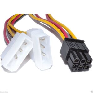 GPU POWER CABLE Molex 4-pin to 6-pin PCI Express (PCI-e) Power Adapter Cable for Video Card