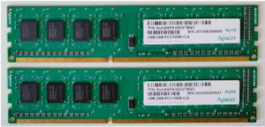Apacer 4GB PC3-10600 DDR3-1333MHz non-ECC Unbuffered CL9 240-Pin DIMM Dual Rank Memory Module