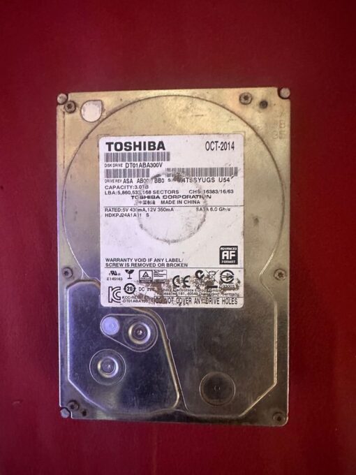 3TB Toshiba 3.5" SATA-6Gb/s 7200rpm 64MB Desktop HardDrive