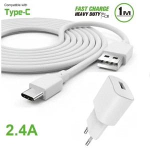 USB Type-C Quick Charger Kit. 2.4A, AC wall charger. 1m type-c cable.