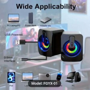 K7 PC Laptop Speaker USB Wired Speakers LED Light 3D Stereo Sound Surround Loudspeaker