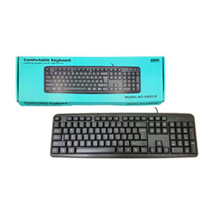 KB8236 USB Wired Keyboard 104 Key Portable Office Laptop/PC - Black