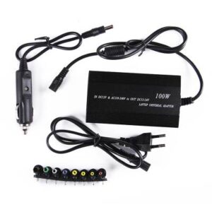Laptop Notebook Power 100W Universal Charger with Car Charger & AC Power Adapter & 8 Power Adapters