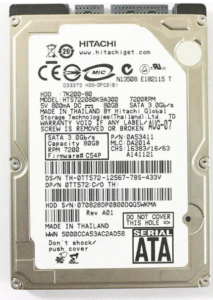Hitachi 2.5" SATA 80GB 7200 300 MB/s Laptop Hard Drive