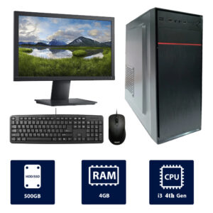 Complete Set Desktop PC intel core i3 4130 500GB HDD|4GB RAM + Monitor Screen + Keyboard and Mouse +Cable