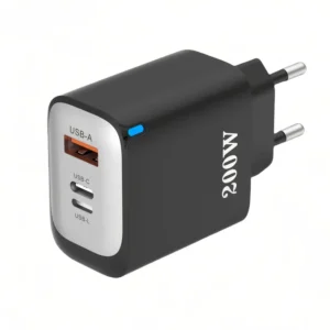 200W PD Fast Charger with EU Type-C Plug, Universal Reverse Charging Phone Adapter