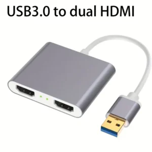 USB 3.0 to Dual HDTV Video Converter with 1080P@60Hz Support, Dual Screen Display