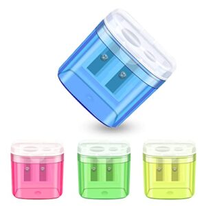 Plastic Dual-Hole Pencil Sharpener with Lid