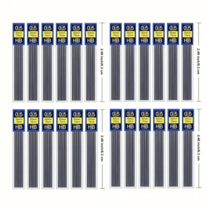 Automatic Pencil Refills - 0.5mm HB Lead Core, Anti-Break Durable Plastic, Compatible with 0.5mm Tips