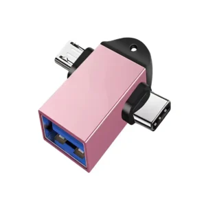 2 in 1 OTG Adapter USB A 3.0 Female To Micro USB Male to USB C Type C Male Connector Aluminum Alloy on The Go Adapter Converter