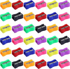 Colorful Pocket-Sized Handheld Pencil Sharpeners - Manual Operation, No Batteries Needed, Compact & Portable for School, Office, Home Use - Assorted Colors