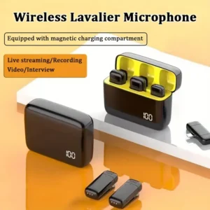 2-Pack Wireless Lavalier Microphones with Charging Case