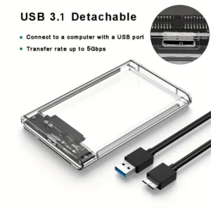 Ultra high speed 6.35cm SATA to USB 3.0 casing - transparent, tool free installation