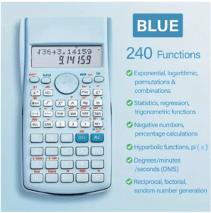 Advanced Scientific Calculator with 240 Functions - Exponential, Logarithmic, Trigonometric & Hyperbolic Calculations, Random Number Generation, Degrees/Minutes/Seconds Conversion for Math, Engineering, Statistics & Physics, Engineering Tool, Ergonomic Design, Highprecision Screen, Physics Calculations, Professional Tool, Durable Construction, Math Professionals