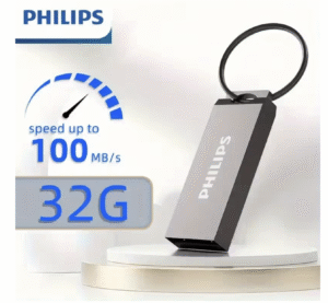 PHILIPS Ultra High-Speed 32GB Retractable USB Flash Drive | Durable Memory Stick with Lanyard for Data Storage And Transfer