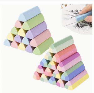 Multicolor Triangular Erasers, No-Trace Kneadable Erasers, Break-Resistant