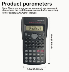 KK-82MS-D Scientific Calculator – 240 Functions, 2-Line Display, Battery Operated, Exam Friendly for Students & Professionals (Black)