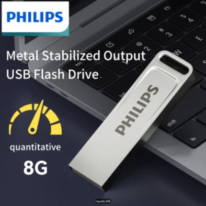PHILIPS 8GB USB Flash Drive, Rugged Metal Casing, USB2.0 Storage Expansion for Photos, Videos, Music, Files