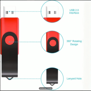 USB Flash Drive/USB 2.0 / Drive - High-Speed Rotating Design, The Actual Capacity of 8 Gb