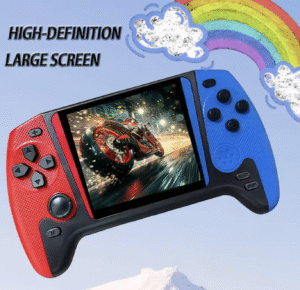 SIDAKEYE Retro Handheld Gaming Console, 3.5-inch Large Screen, ABS Material, Rechargeable Lithium Polymer Battery, Red & Blue, Handheld Gaming Device