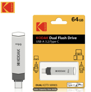 Kodak K273 2 in 1 Metal USB Flash Drives 64GB USB3.2 Pendrive Type C High Speed Dual Memory stick Pen Drive