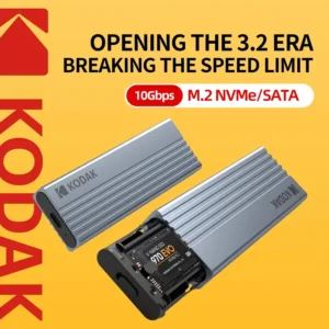 Kodak E020/E020 Pro M.2 NVMe/SATA SSD Solid State Drive Box - 10GB/SSD High-Speed Transmission