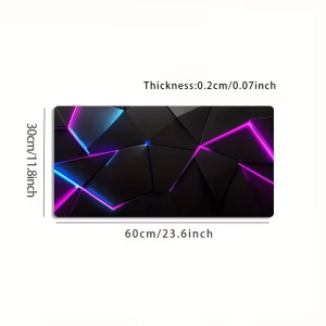 Large Gaming Mouse Pad with Vibrant Geometric Design, Non-Slip Washable Rubber Base, Durable Desk Mat for Office & Gaming Setup