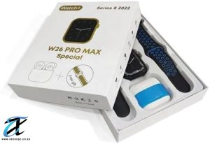 W26 Pro Max Series 8 Smartwatch with Wireless Earphones – 2in1 Bluetooth Call Fitness Tracker (Double Strap)