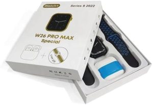 W26 Pro Max Series 8 Smartwatch with Wireless Earphones – 2in1 Bluetooth Call Fitness Tracker (Double Strap)