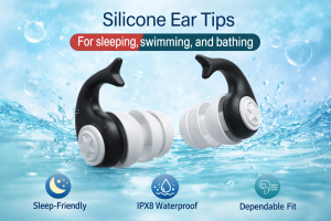 Waterproof Sleep Swimming Earbuds IPX8 Noise Isolating Soft Silicone Earphones for Sleeping & Swimming