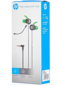 HP DHE-7004 In-Ear Wired Earphones with Detachable Mic – 3.5mm Gaming & Music Headset