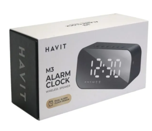 Havit M3 Bluetooth Speaker Alarm Clock with FM Radio – LED Mirror Display, Dual Alarm & Temperature