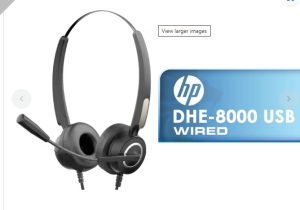 HP DHE-8000 USB Wired Call Center Headset with Noise-Cancelling Microphone