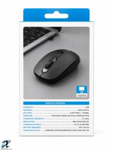 2.4GHz Wireless Optical Mouse | Adjustable 800/1200/1600 DPI | USB Nano Receiver | Black