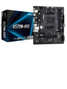 ASRock A520M-HVS AMD AM4 Micro ATX Motherboard – Ryzen 3000/4000/5000 DDR4 M.2