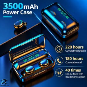 Sivia F9-5 TWS Wireless Earbuds – Bluetooth Earphones with 3500mAh Power Bank & LED Display