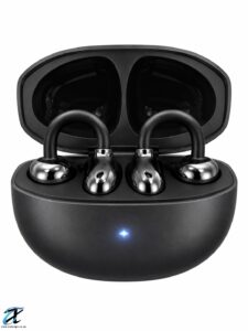 Wireless Bluetooth Earbuds with Ear Hooks & Charging Case – Black In-Ear Headphones