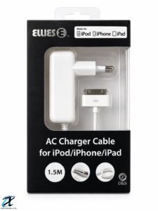 Ellies 1.5m AC Charger Cable for iPod, iPhone & iPad – 30-Pin