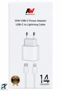 ALLWAVE 35W USB-C Power Adapter + USB-C to Lightning Cable 1m | Fast Charger
