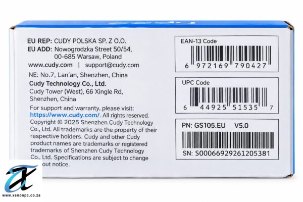 Cudy Electronics Box Panel with Barcodes Cudy Electronics Box Panel with Barcodes