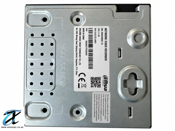 Dahua NVR underside with labels Dahua NVR underside with labels