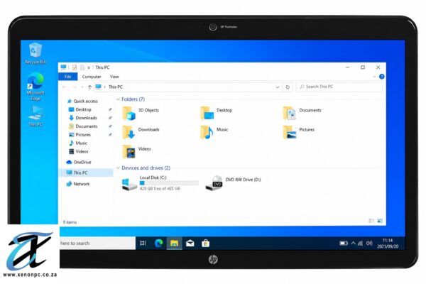 HP Laptop Screen Showing Windows File Explorer HP Laptop Screen Showing Windows File Explorer