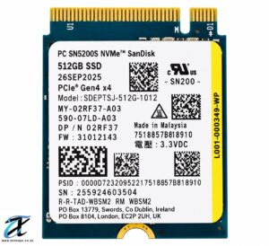 SanDisk 512GB M.2 2230 NVMe PCIe Gen 4 SSD – SDEPTS SJ-512G-1012