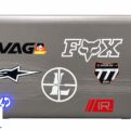 Sticker-Covered Racing Laptop Lid