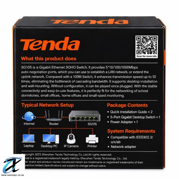 Tenda SG105 Network Switch Packaging